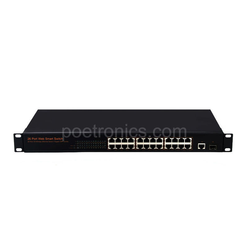 Web Smart Network Switch 1+24 port (Gigabit Combo & 10/100M RJ45) 6.8Gbps Bandwidth