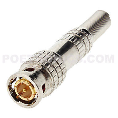 BNC-MSC11 Weldless Gold Plated BNC Male Twist On Connector with Cable Strain Relief Spring