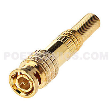 BNC-MSC21 Solderless Gold Plated BNC Male Twist On Connector to Cable Strain Relief Spring