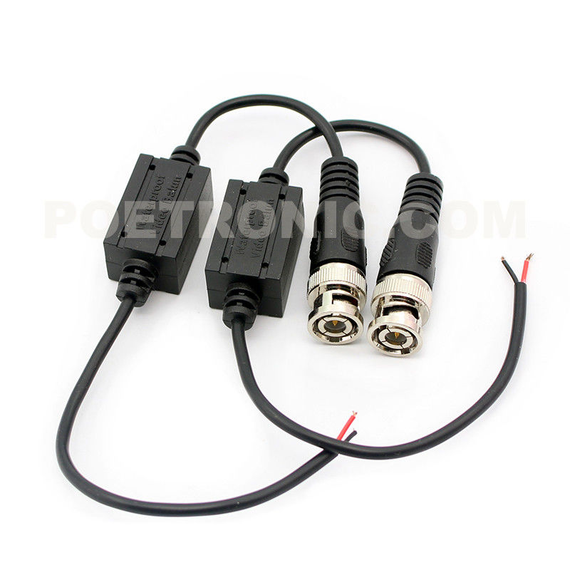 PVB-WS09 (400-600m) BNC Male to Pigtail Twisted-Pair Cord Passive Video Balun Transceiver