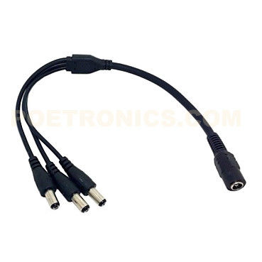 DCS103 CCTV Three Way One Female to Three Male 12V DC Power Splitter Cable
