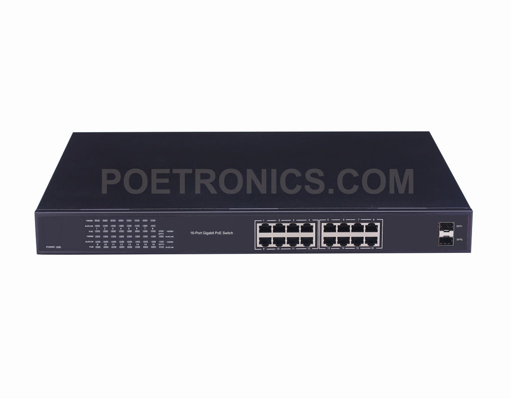 POE-S216G_16 Port IEEE802.3af/at Gigabit PoE Switch(250W Internal Power)_POETRONICS