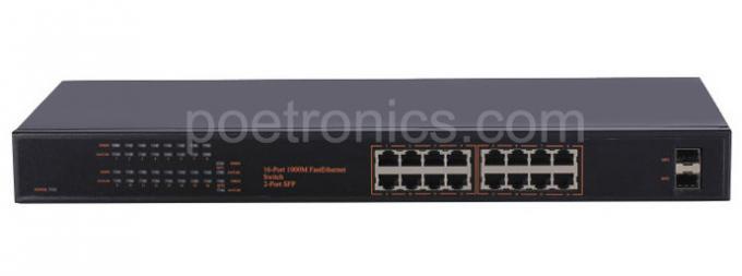 Unmanaged Network Switch 2+16 port (Gigabit SFP Slots & RJ45) 48Gbps Bandwidth