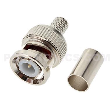 BNC-6159 Two-Piece BNC Male Crimp On Connector to RG59 CCTV Coaxial Cable
