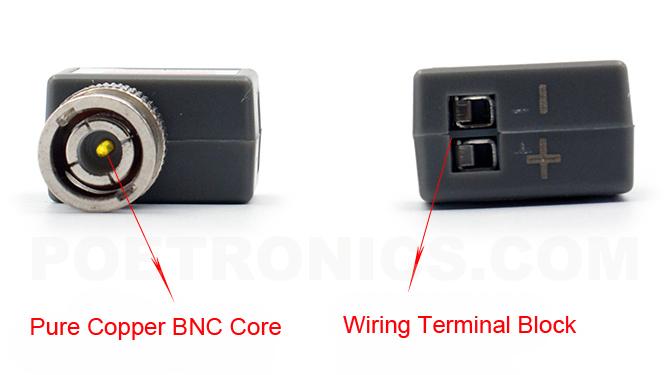 PVB-ET05 (400-600m) BNC Male to Screw Terminal CCTV Passive Video Balun transceiver