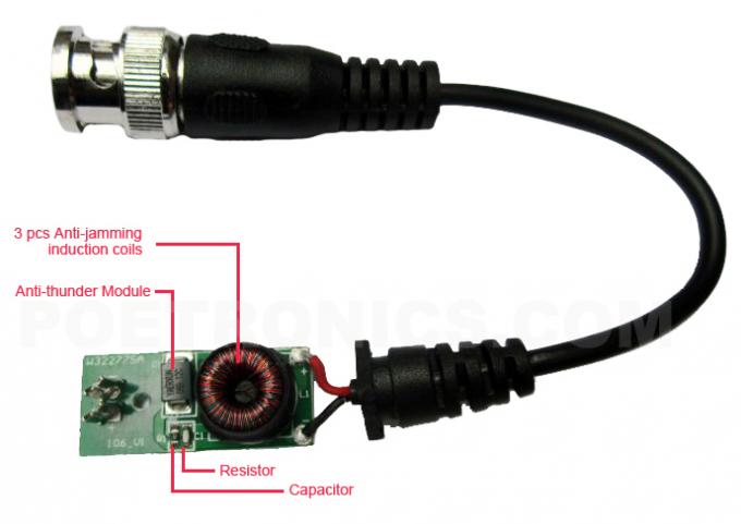 PVB-NC06 (400-600m) BNC Male New Type CCTV Passive Video Balun transceiver
