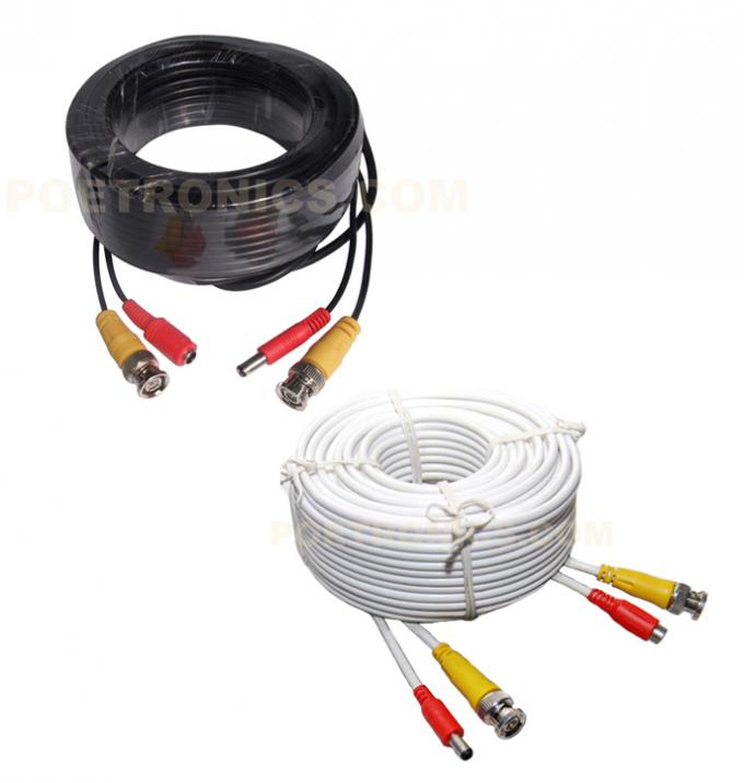 5-50 Meters Black/White Color CCTV Pre-made Siamese Video and Power Cable