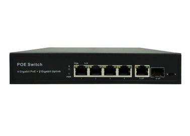 Latest POE-S1104GB 4xGigabit PoE + 1xGigabit & 1 Gigabit SFP Uplink IEEE802.3af/at PoE Switch (80W Power Source)