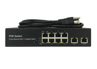 Latest POE-S2008GFB 8x100Mbps PoE + 2x1000Mbps Uplink IEEE802.3af/at PoE Switch (Built-in 100/120/150W Power Source)