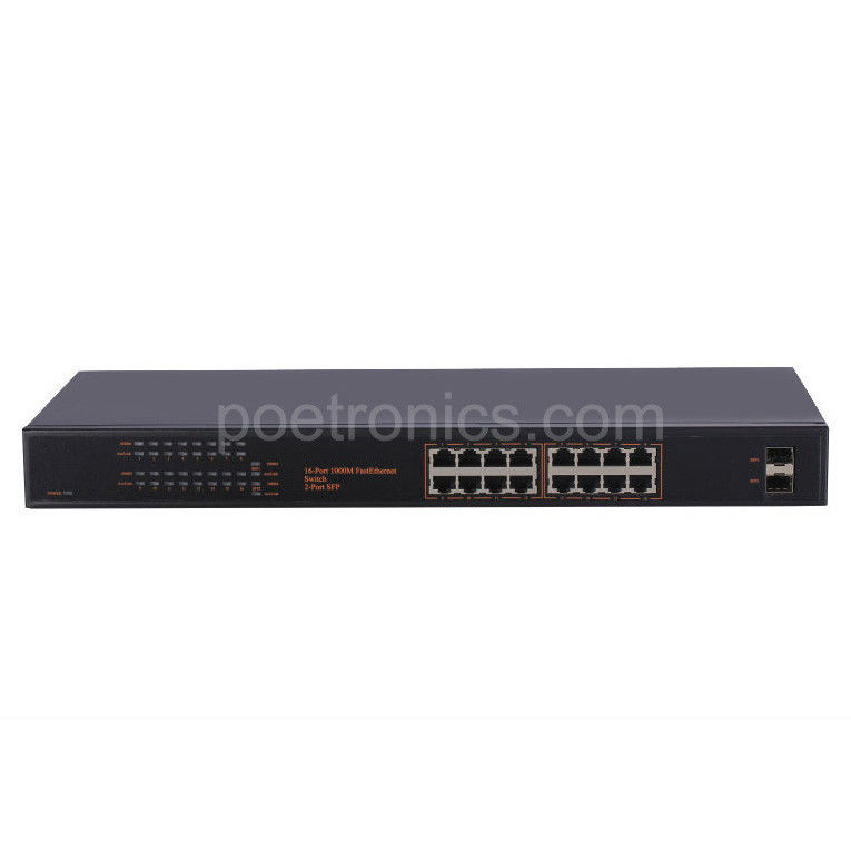 Unmanaged Network Switch 2+16 port (Gigabit SFP Slots & RJ45) 48Gbps Bandwidth