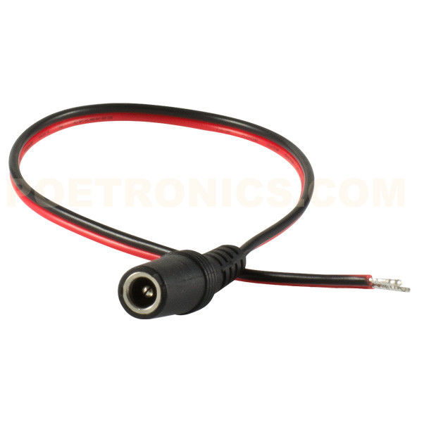 DCC-F CCTV Female 12V DC Socket to Pigtail Power Cord Lead 5.5x2.1mm