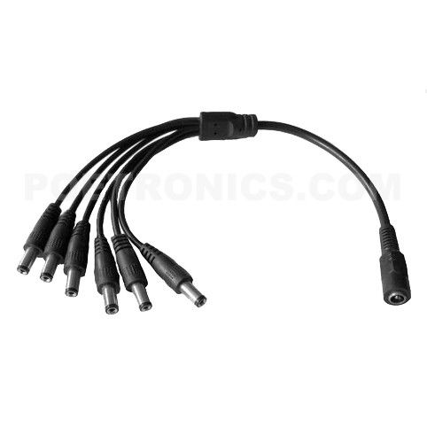 DCS106 CCTV Six Way One Female to Six Male 12V DC Power Splitter Cable