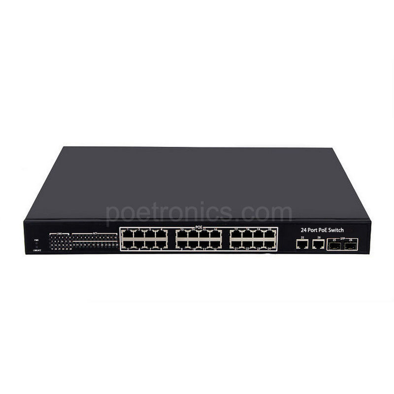 POE-S224F 24 Port IEEE802.3af 10/100Mbps 15.4W POE Switch (400W Built-in Power)