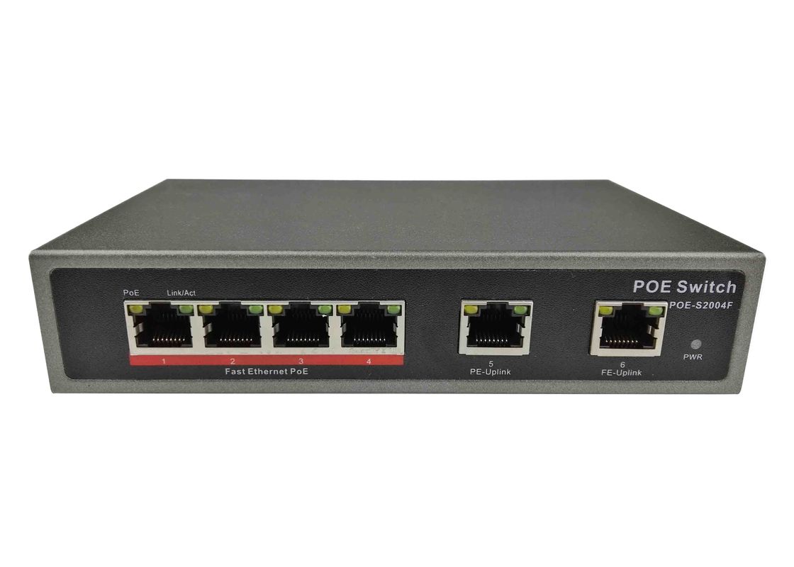 POE-S2004F(4FE+2FE)_4 Port 10/100Mbps IEEE802.3af/at PoE Switch with 65W External power supply (Newly Developed)