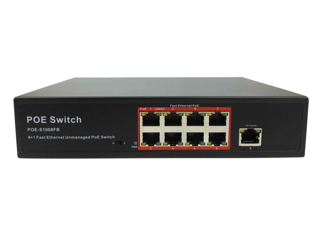 POE-S1008FB(8FE+1FE)_8 Port 10/100Mbps IEEE802.3af/at PoE Switch with 150W Built-in power supply (Newly Developed)